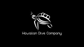 The Hawaiian Dive Company Logo of a turtle scuba diving